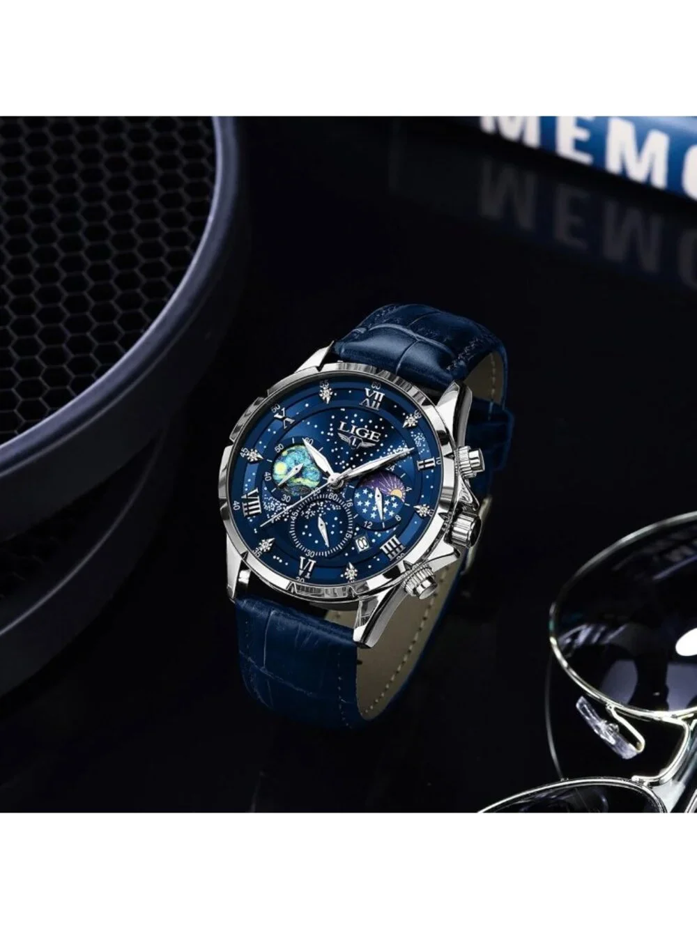 Stylish Waterproof Analog Chronograph Watch for Men - Leather, Luminous, Date